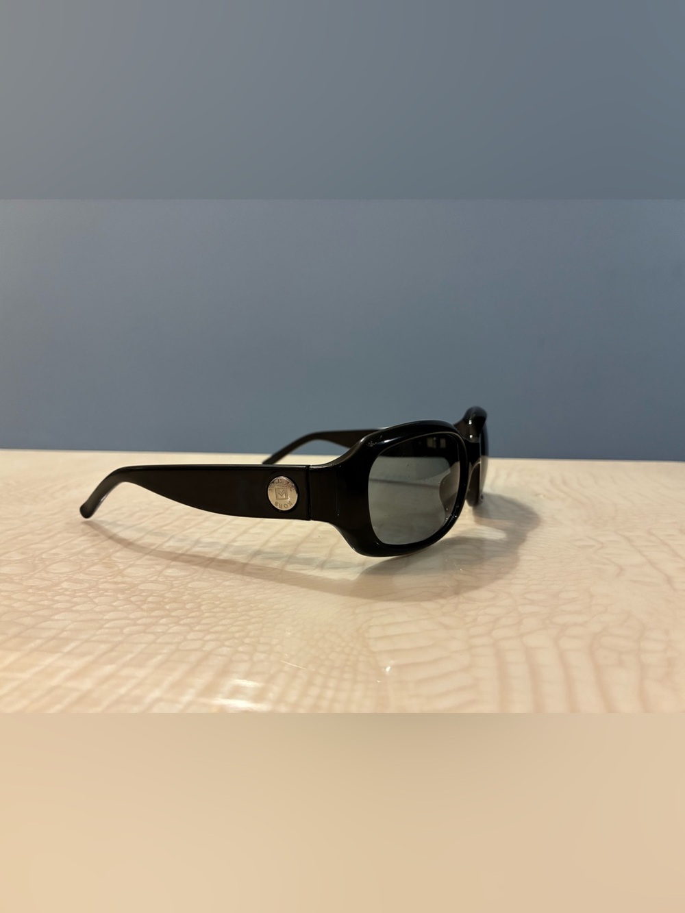 Michael Kors Black Oval Women's Sunglasses with Silver Logo Accent